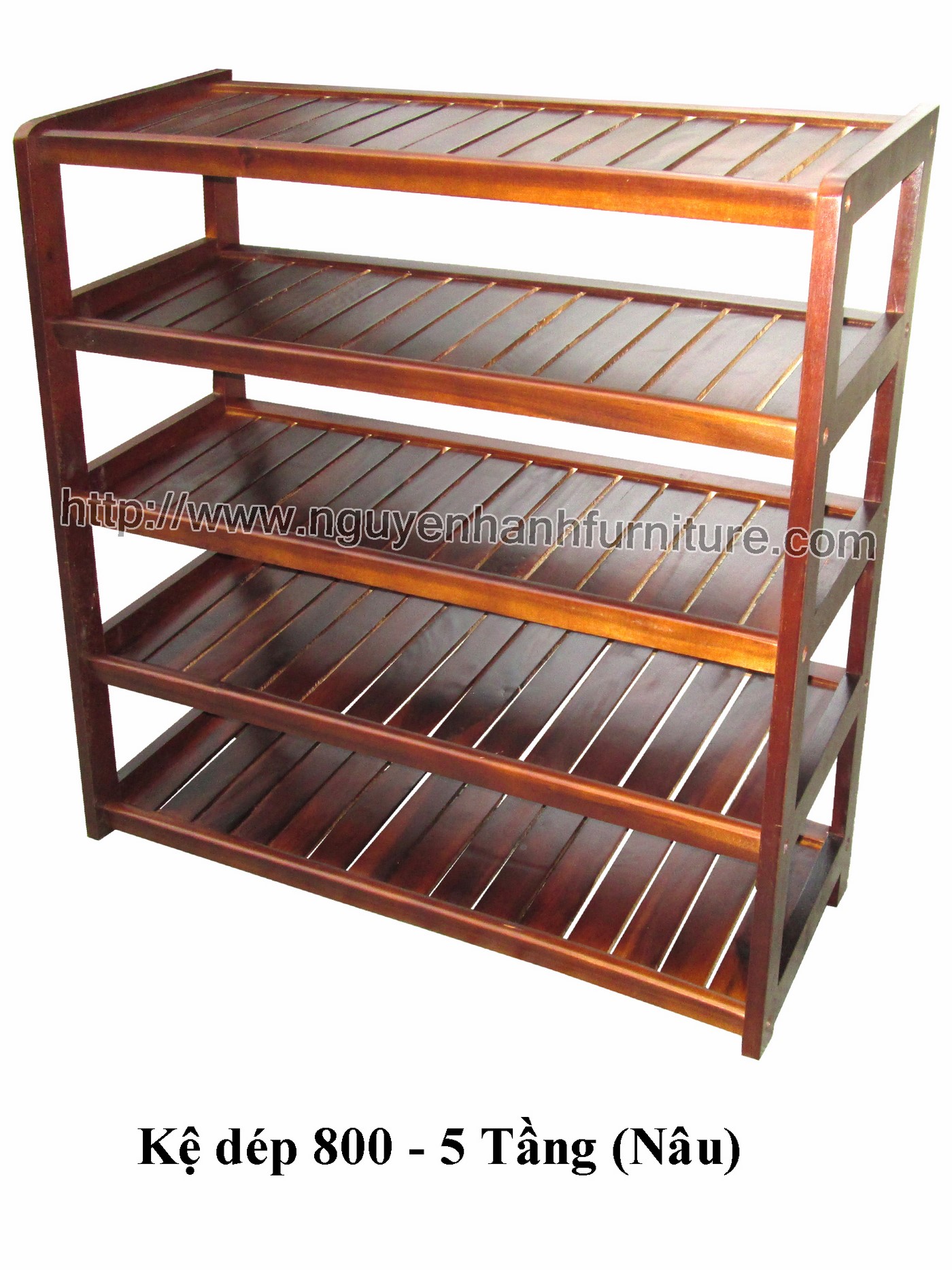 Name product: Shoeshelf 5 Floors 80 with sparse blades (Brown)- Dimensions: 80 x 30 x 82 (H) - Description: Wood natural rubber